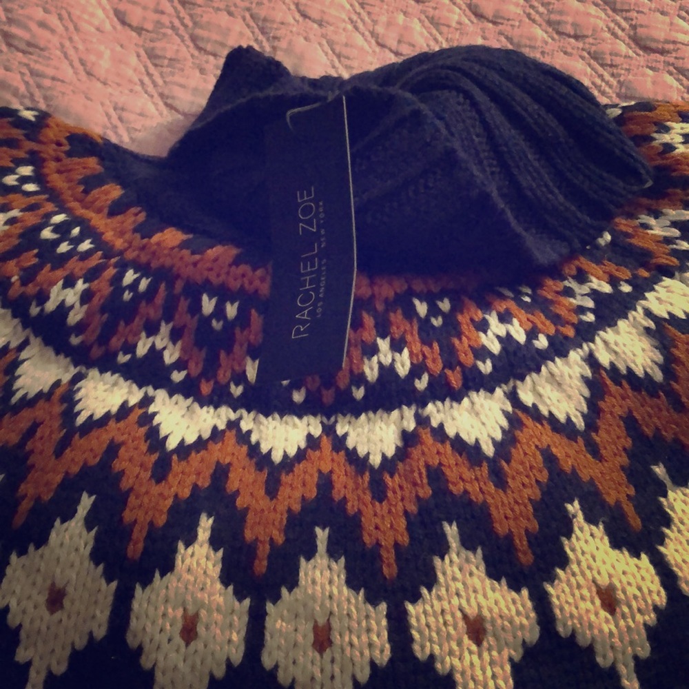 Rachel Zoe sweater Nordic fair-isle Medium NWT
